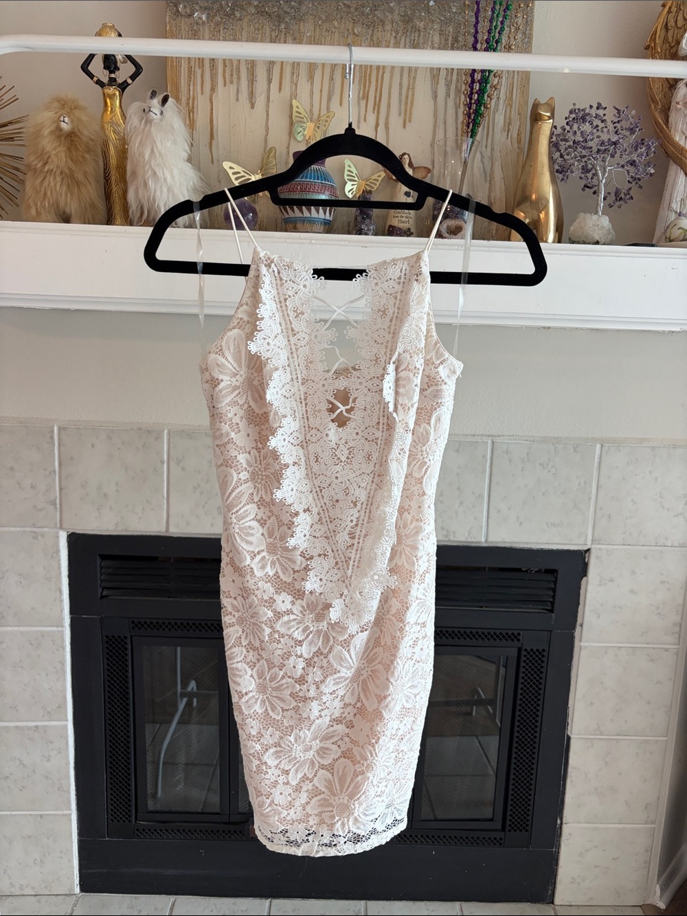 Sleeveless Lace Midi Dress in Blush Pink - Feminine V-Neck Slip Dress